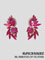 AC0507 boucles d'oreilles  grosses pierres fuchsia