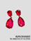 AC0515 boucles d'oreilles  grosses pierres rouge