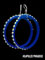 Boucle d'oreilles /grand anneau bleu royal