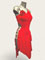 Alicia robe de danse latine rouge de luxe