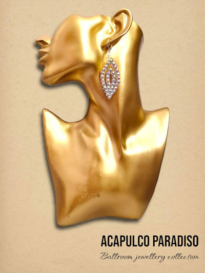 Boucles d'oreilles de danse faites � la main-Crystal AB