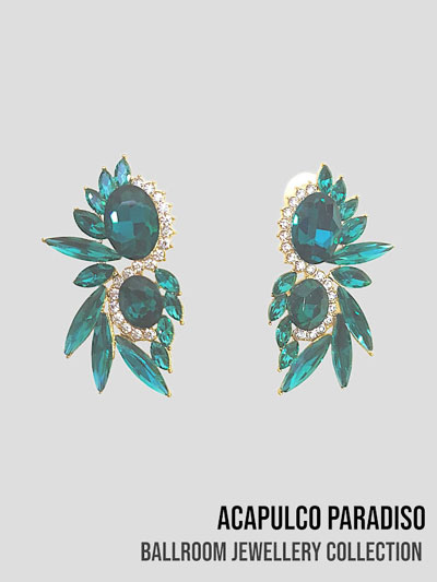 AC0507 boucles d'oreilles � grosses pierres verts