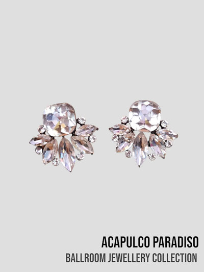 AC0524 boucles d'oreilles � grosses pierres cristal