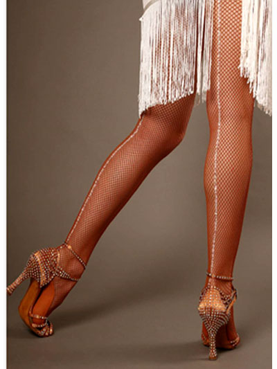 Collant r�sille avec semelles int�gr�es et d�cor� d'une ligne de strass