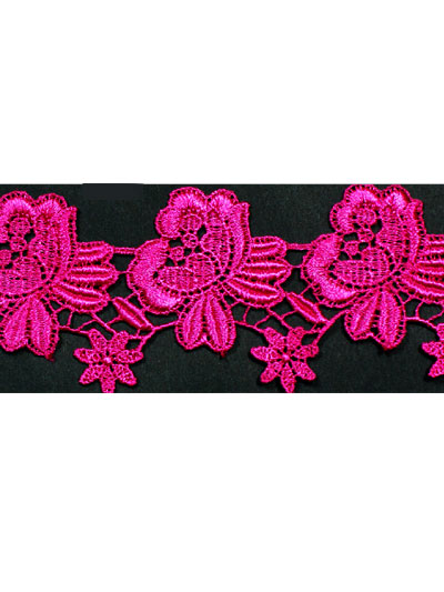 Guipure dentelle fuchsia