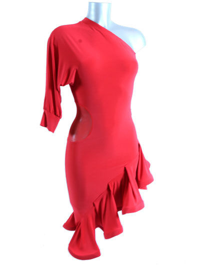 Agathe robe latine-rouge-L