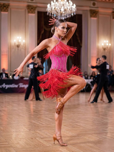 Rosemarie hotpink latin dance dress size S/M
