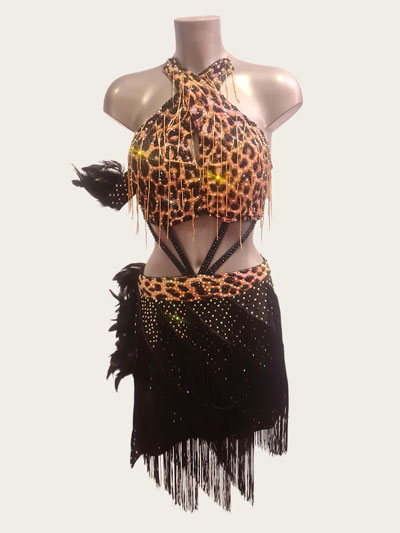 Viviane robe de danse latine rouge de luxe