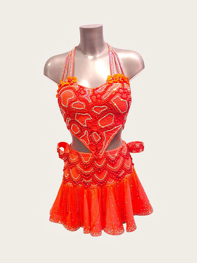 Yuna Latin pearl stoned dance dress