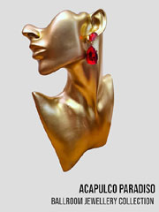 AC0515 boucles d'oreilles  grosses pierres rouge