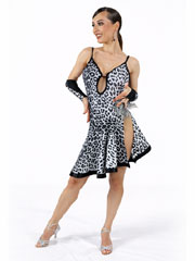 Harper, leopard latin dance dress