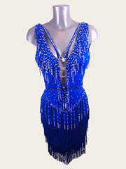 Sapphire robe de danse latine  franges