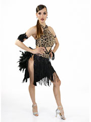 Viviane leopard latin dance dress