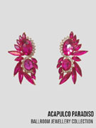 AC0507 boucles d'oreilles � grosses pierres fuchsia